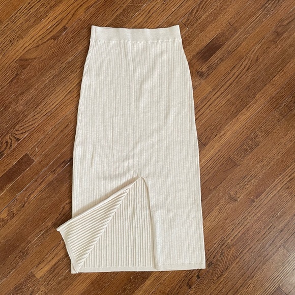 Free People Skyline Midi Skirt in Oatmeal Heather Small - Picture 5 of 8